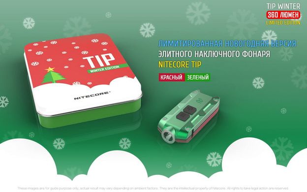 Ліхтар Nitecore TIP Winter Edition Червоно-зелений