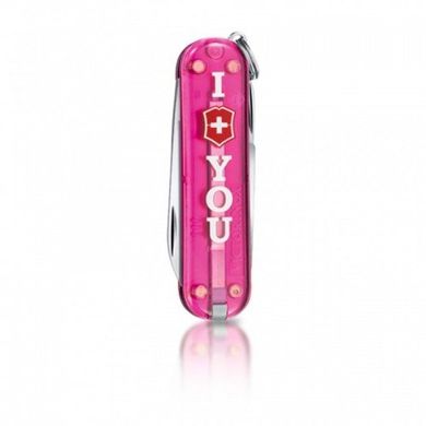 Нож швейцарский Victorinox Classic The Gift 0.6223.T855 розовый, 58мм, 7 функций, Розовый