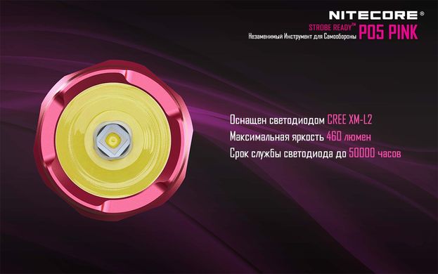 Ліхтар Nitecore P05 рожевий
