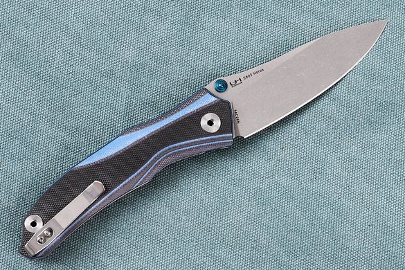 Нож карманный Real Steel E802 horus black/blue-7432