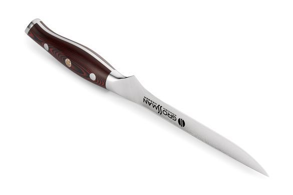 Нож кухонный для тонкой нарезки и разделки Grossman 4 DBK-FK (дамаск)
