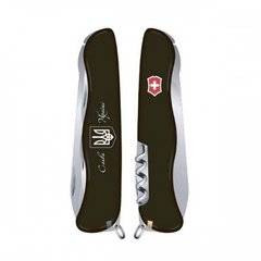 Нож швейцарский Victorinox Nomad Ukraine 0.8353.3R8 черный с тризубцем, 111мм, 11 функций, Черный