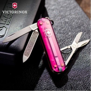Нож швейцарский Victorinox Classic 0.6203.T5 розовый, 58мм, 7 функций, Розовый