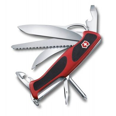 Нож швейцарский Victorinox RangerGrip 58 Hunter 0.9683.MC черно-красный, 130мм, 13 функций, Черно-красный