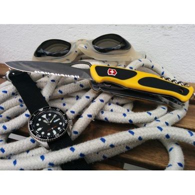 Нож швейцарский Victorinox RangerGrip Boatsman 0.9798.MWC8 черно-желтый, 130мм, 21 функция, Черно-желтый