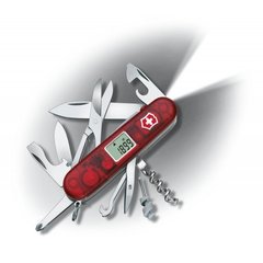 Ніж швейцарський Victorinox LITE 1.7905.AVT червоний з ліхтариком та годинником, 91мм, 27 функцій, Червоний