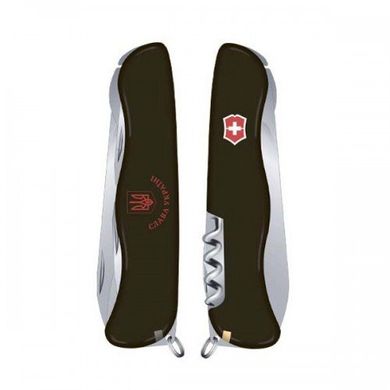 Нож швейцарский Victorinox Nomad Ukraine 0.8353.3R9 черный с тризубцем, 111мм, 11 функций, Черный