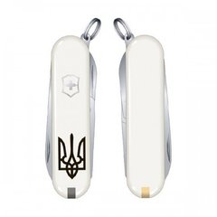 Нож швейцарский Victorinox Classic SD Ukraine 0.6223.7R1 белый, 58мм, 7 функций, Белый