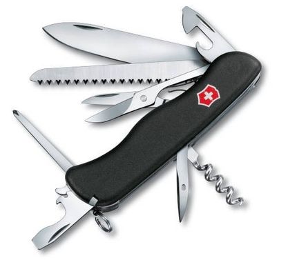 Нож швейцарский Victorinox Outrider 0.9023.3 черный, 111мм, 14 функций, Черный