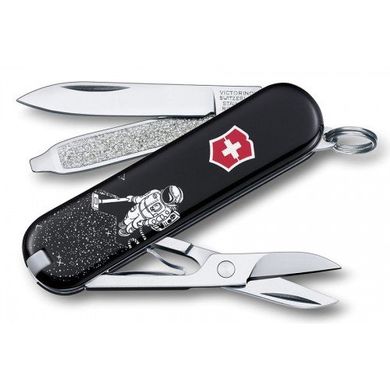 Нож швейцарский Victorinox Classic Space Cleaner 0.6223.L1408 чорний з малюнком, 58мм, 7 функцій, Черный
