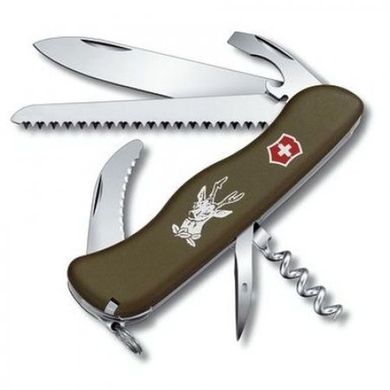 Нож швейцарский Victorinox Hunter 0.8873.4 оливковый, 111мм, 12 функций, Оливковый