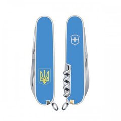 Нож швейцарский Victorinox Spartan Ukraine 1.3603.7R7 голубой с тризубцем, 91мм, 12 функций, Голубой