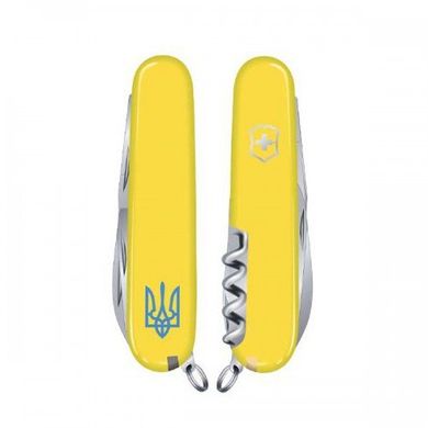 Нож швейцарский Victorinox Spartan Ukraine 1.3603.8R1 желтый с тризубцем, 91мм, 12 функций, Жёлтый